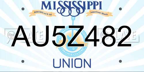 AU5Z482 Mississippi License Plate