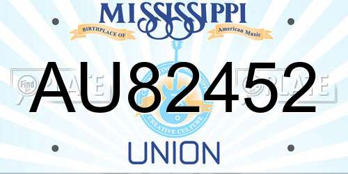 AU82452 Mississippi License Plate