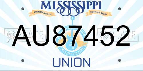 AU87452 Mississippi License Plate