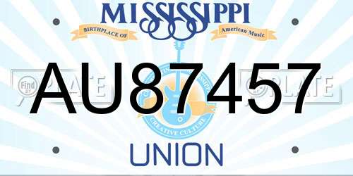 AU87457 Mississippi License Plate
