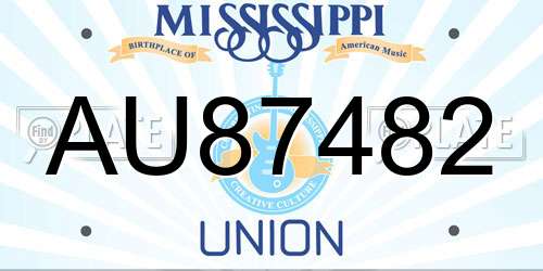 AU87482 Mississippi License Plate