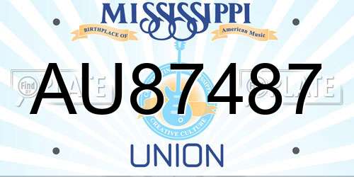 AU87487 Mississippi License Plate