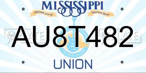 AU8T482 Mississippi License Plate