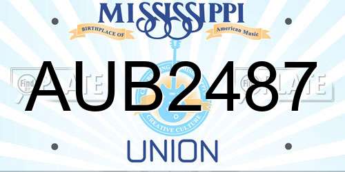 AUB2487 Mississippi License Plate