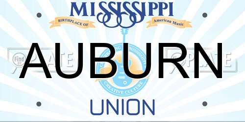 AUBURN Mississippi License Plate