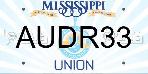 AUDR33 Mississippi License Plate