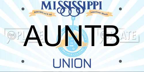 AUNTB Mississippi License Plate