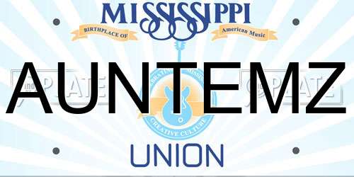 AUNTEMZ Mississippi License Plate