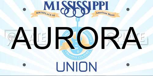 AURORA Mississippi License Plate