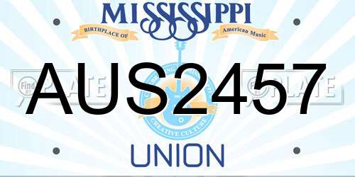 AUS2457 Mississippi License Plate