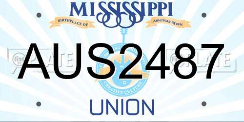 AUS2487 Mississippi License Plate