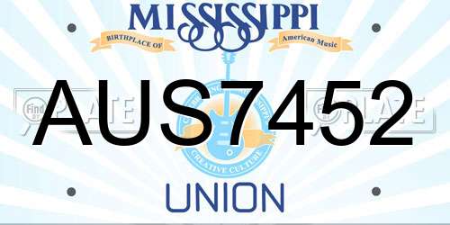 AUS7452 Mississippi License Plate