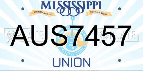AUS7457 Mississippi License Plate