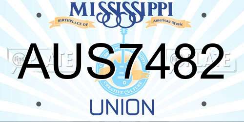 AUS7482 Mississippi License Plate