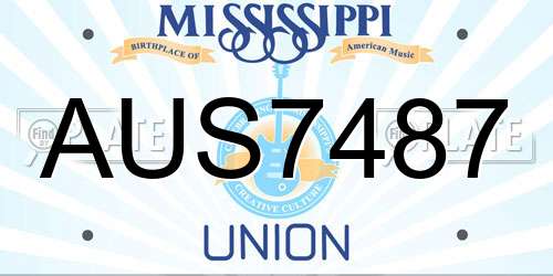 AUS7487 Mississippi License Plate