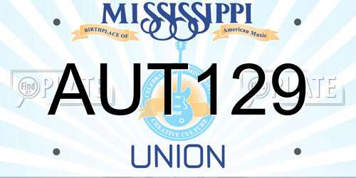 AUT129 Mississippi License Plate