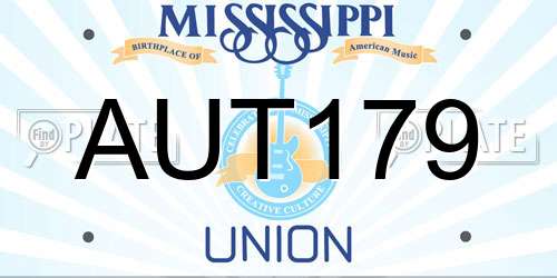 AUT179 Mississippi License Plate