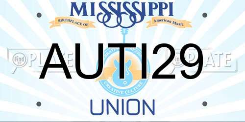 AUTI29 Mississippi License Plate