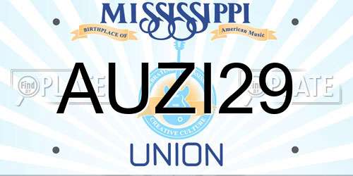 AUZI29 Mississippi License Plate
