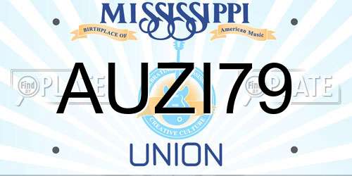 AUZI79 Mississippi License Plate