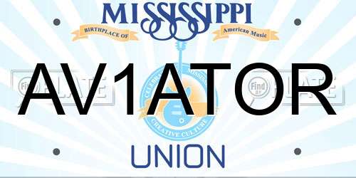AV1ATOR Mississippi License Plate