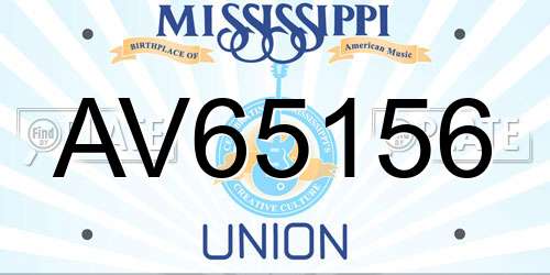AV65156 Mississippi License Plate