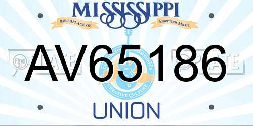 AV65186 Mississippi License Plate