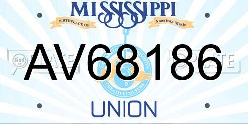 AV68186 Mississippi License Plate