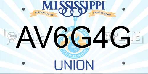 AV6G4G Mississippi License Plate