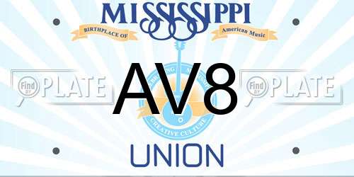 AV8 Mississippi License Plate