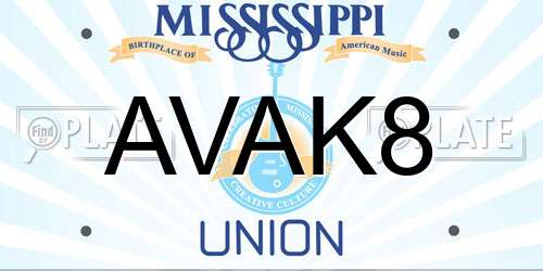 AVAK8 Mississippi License Plate