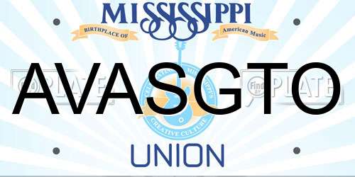 AVASGTO Mississippi License Plate