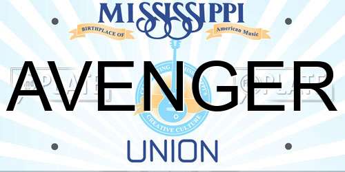 AVENGER Mississippi License Plate