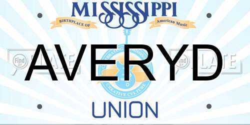 AVERYD Mississippi License Plate