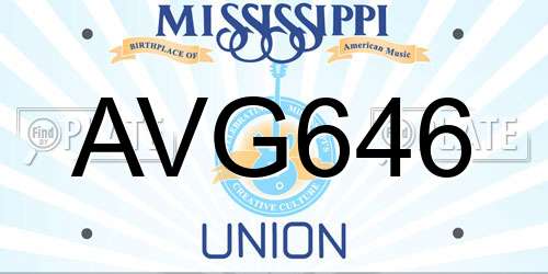 AVG646 Mississippi License Plate