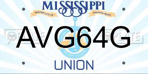 AVG64G Mississippi License Plate