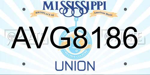 AVG8186 Mississippi License Plate