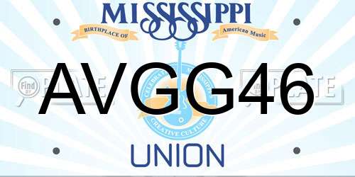 AVGG46 Mississippi License Plate