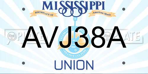 AVJ38A Mississippi License Plate