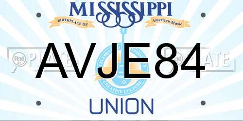 AVJE84 Mississippi License Plate