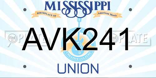AVK241 Mississippi License Plate