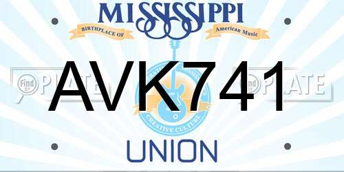 AVK741 Mississippi License Plate