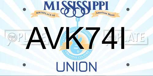 AVK74I Mississippi License Plate