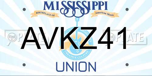 AVKZ41 Mississippi License Plate