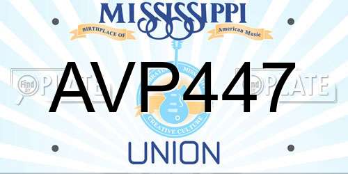 AVP447 Mississippi License Plate