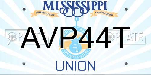 AVP44T Mississippi License Plate