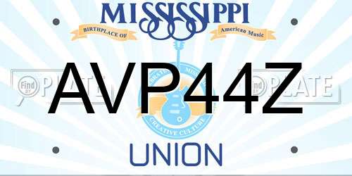 AVP44Z Mississippi License Plate
