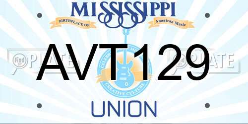 AVT129 Mississippi License Plate