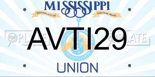 AVTI29 Mississippi License Plate