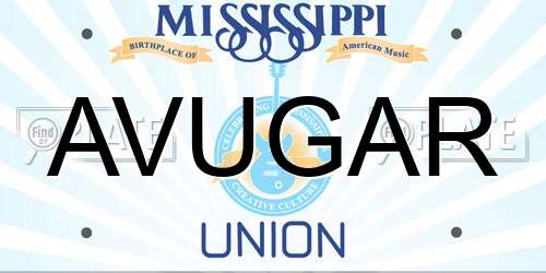 AVUGAR Mississippi License Plate